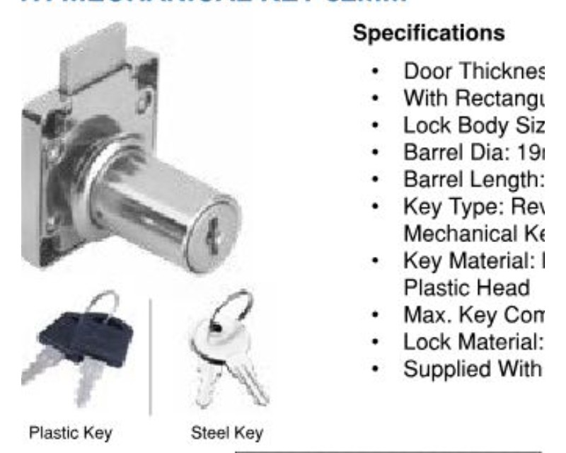 Square MP Lock With Mechanical Key 32mm