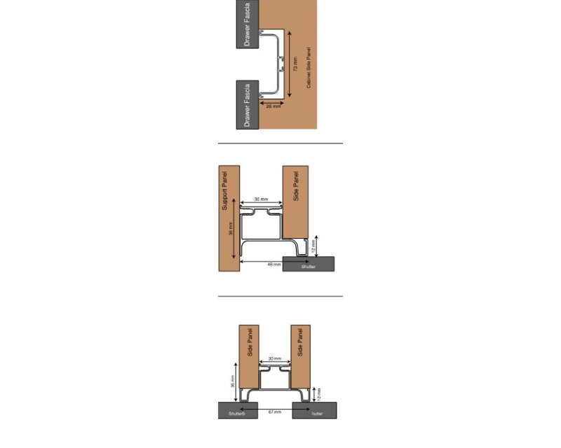 Handleless Profile (Gola) - J, C, Vertical J, Vertical C & Wall Gola